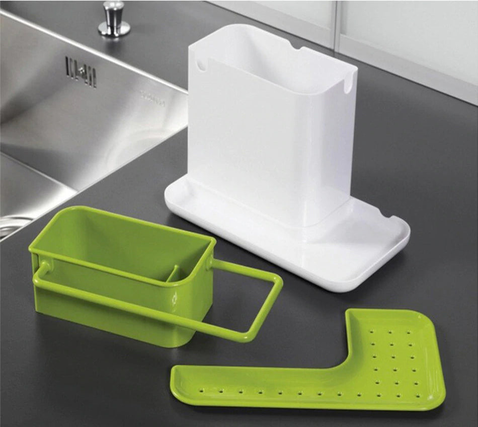 3-in-1 Soap Dispenser & Sponge Holder – Kitchen Sink Organizer