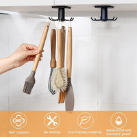 360° Rotating Kitchen Organizer – Space-Saving Utensil & Cabinet Hook Rack