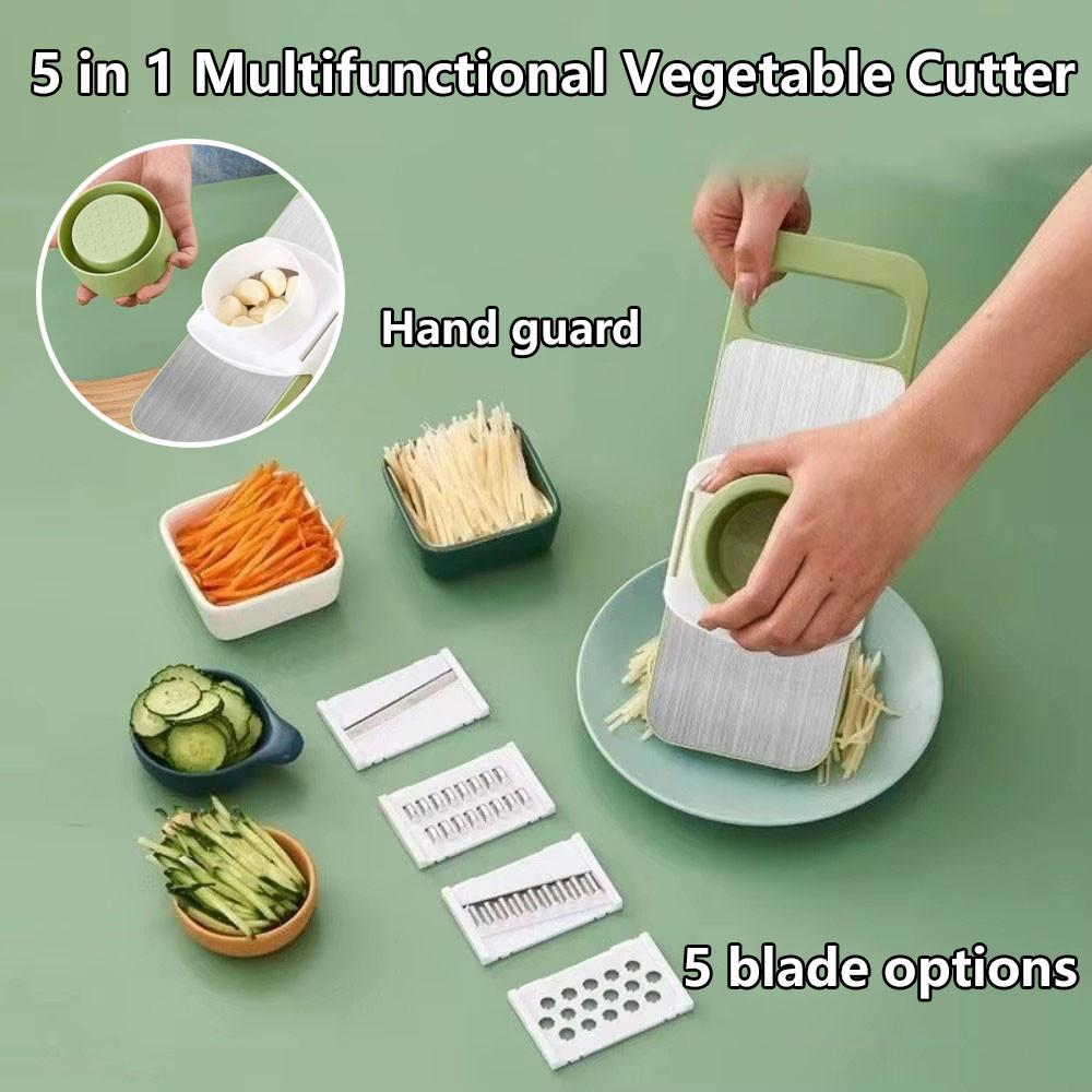 5-in-1 Multifunctional Vegetable Slicer & Chopper – Interchangeable Blades