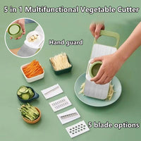 5-in-1 Multifunctional Vegetable Slicer & Chopper – Interchangeable Blades