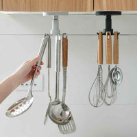 360° Rotating Kitchen Organizer – Space-Saving Utensil & Cabinet Hook Rack